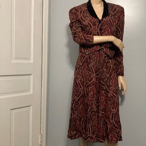 ⭐️Karin Stevens Vintage Longsleeves Flare Dress Sz 10"⭐️